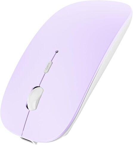 ماوس بلوتوث SUNGI لأجهزة الكمبيوتر المحمول/MacBook/iPad/Android PC، ماوس لاسلكي نحيف وهادئ قابل لإعادة الشحن متوافق مع Windows/Linux/الكمبيوتر اللوحي، أبيض in Kuwait