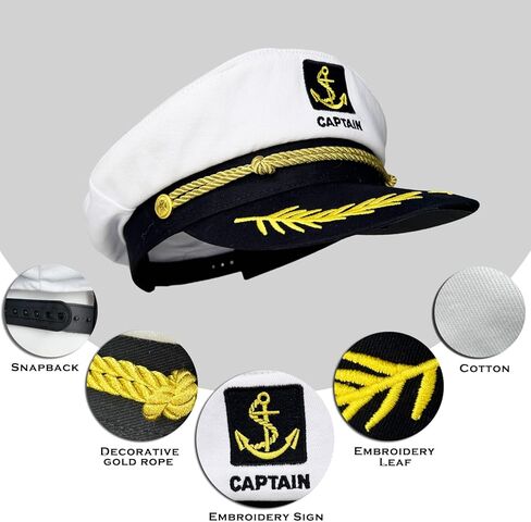 قبعة كابتن بحار من فيجوف، زي حفلات اليخت روك والقوارب البحرية البحرية للرجال والنساء في الهالوين in Kuwait