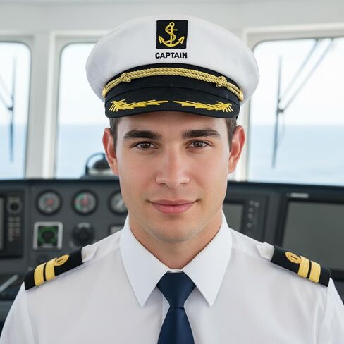 قبعة كابتن بحار من فيجوف، زي حفلات اليخت روك والقوارب البحرية البحرية للرجال والنساء في الهالوين in Kuwait