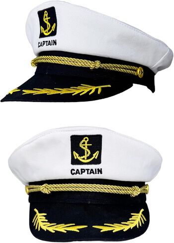 قبعة كابتن بحار من فيجوف، زي حفلات اليخت روك والقوارب البحرية البحرية للرجال والنساء في الهالوين in Kuwait