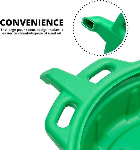 NEIKO 20761A Large Coolant/Oil Drain Pan, 4 Gallon (16L) Capacity, Antifreeze Green Plastic Anti Splash Oil Pan, Motor Oil Drip Catcher Pan, Non Spill Pour Spout, Oil Catch Pan for Changing Oil in Kuwait