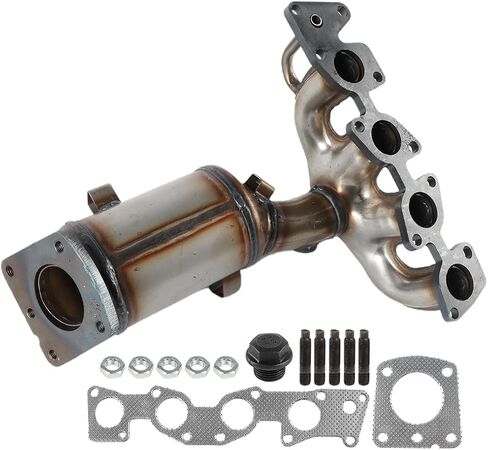 Front Exhaust Manifold Catalytic Converter Compatible with Chevrolet Spark 2013 2014 2015 1.2L, Direct Fit Catalytic Convertor Replacement Parts in Kuwait