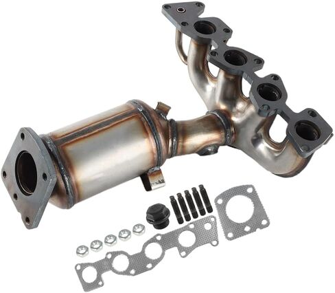 Front Exhaust Manifold Catalytic Converter Compatible with Chevrolet Spark 2013 2014 2015 1.2L, Direct Fit Catalytic Convertor Replacement Parts in Kuwait