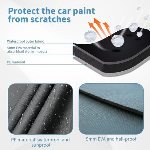 Kayme Hail Protector Car Cover Custom Fit for Dodge Challenger, Anti Hail Blanket with Multilayer Thickened Design, Hail Proof & All Weather Outdoor Waterproof Full Car Cover for Hail Protection in Saudi Arabia