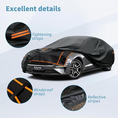 Kayme Hail Protector Car Cover Custom Fit for Dodge Challenger, Anti Hail Blanket with Multilayer Thickened Design, Hail Proof & All Weather Outdoor Waterproof Full Car Cover for Hail Protection in Saudi Arabia