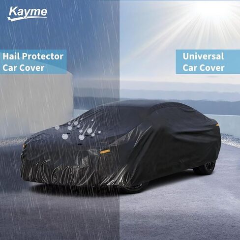 Kayme Hail Protector Car Cover Custom Fit for Dodge Challenger, Anti Hail Blanket with Multilayer Thickened Design, Hail Proof & All Weather Outdoor Waterproof Full Car Cover for Hail Protection in Saudi Arabia