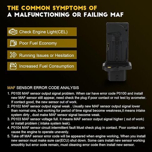 OCPTY Mass Air Flow Sensor MAF Fits For Infiniti M35h 2012-2013 For Infiniti Q50 Q70 2014-2017 For Infiniti QX60 2014-2016 For Nissan Altima Sentra 2013-2016 22680-1MG0A 226801MG0A AFH60M-39 MAF0102 in Saudi Arabia