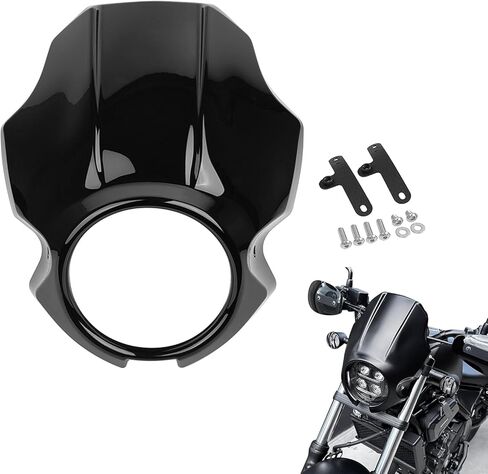 غطاء هدية للمصابيح الأمامية للدراجة النارية متوافق مع Honda Rebel CMX250 300 500 (2020-2025) وCMX1100 (2021-2025)، قناع المصباح الأمامي للتركيب على الشوكة، غطاء بديل للمصابيح الأمامية (أسود غير لامع) in Kuwait