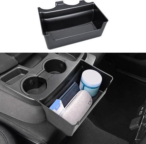 صندوق تعليق حامل الأكواب الأمامي لمقعد القفز متوافق مع 2019-2025 Chevy Silverado/GMC Sierra 1500 و2020-2025 Chevy Silverado/Sierra 2500HD 3500HD ملحقات منظم التخزين (مقعد القفز فقط) in Kuwait