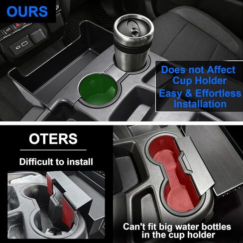 صندوق تعليق حامل الأكواب الأمامي لمقعد القفز متوافق مع 2019-2025 Chevy Silverado/GMC Sierra 1500 و2020-2025 Chevy Silverado/Sierra 2500HD 3500HD ملحقات منظم التخزين (مقعد القفز فقط) in Kuwait