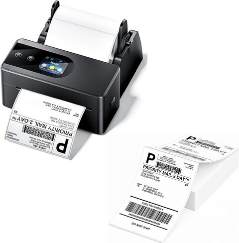Phomemo Thermal Label Printer Upgraded with Touchable Screen, Shipping Label Printer for Small Business, 4x6 Wireless Thermal Label Printers for Shipping Package, with 4X6 Thermal Labels in Saudi Arabia