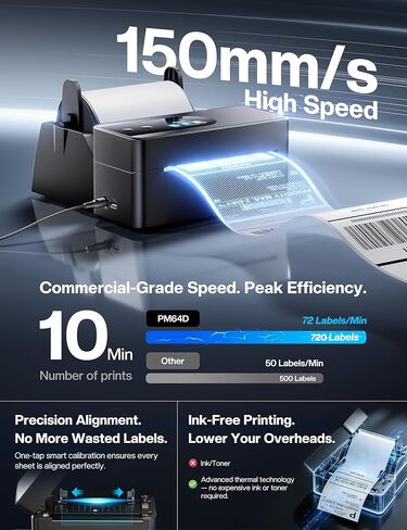 Phomemo Thermal Label Printer Upgraded with Touchable Screen, Shipping Label Printer for Small Business, 4x6 Wireless Thermal Label Printers for Shipping Package, with 4X6 Thermal Labels in Saudi Arabia