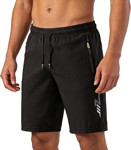 3 Pack Men's Athletic Shorts, Quick Dry Lightweight Gym Workout Shorts with Zipper Pockets, Breathable Ice Silk in Saudi Arabia
