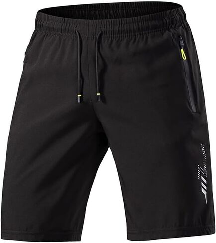 3 Pack Men's Athletic Shorts, Quick Dry Lightweight Gym Workout Shorts with Zipper Pockets, Breathable Ice Silk in Saudi Arabia