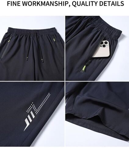 3 Pack Men's Athletic Shorts, Quick Dry Lightweight Gym Workout Shorts with Zipper Pockets, Breathable Ice Silk in Saudi Arabia