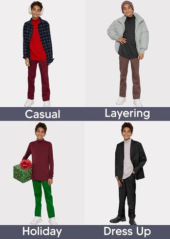 STRETCH IS COMFORT Youth Boy’s Oh So Soft Long Sleeve Mock Neck Top | 4-16 in Kuwait