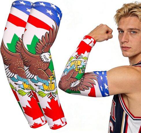 Soccer Arm Sleeves for Men Women, World Cup Football Decorative Arm Covers, Lightweight Stretchy Sports Sleeves for Adults Teens Youth Kids, Soccer Basketball Baseball Running Game Day Party Outdoor in Kuwait
