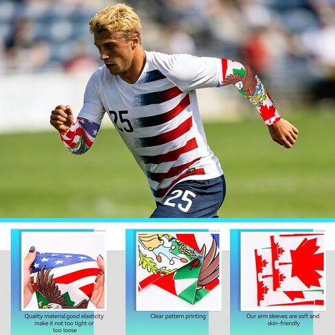 Soccer Arm Sleeves for Men Women, World Cup Football Decorative Arm Covers, Lightweight Stretchy Sports Sleeves for Adults Teens Youth Kids, Soccer Basketball Baseball Running Game Day Party Outdoor in Kuwait
