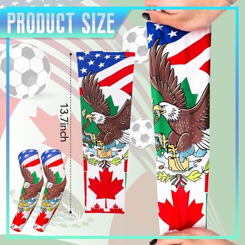 Soccer Arm Sleeves for Men Women, World Cup Football Decorative Arm Covers, Lightweight Stretchy Sports Sleeves for Adults Teens Youth Kids, Soccer Basketball Baseball Running Game Day Party Outdoor in Kuwait