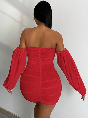 Womens' Sexy Slimming Fit Solid Color Casual Long Sleeve Dresses in Saudi Arabia