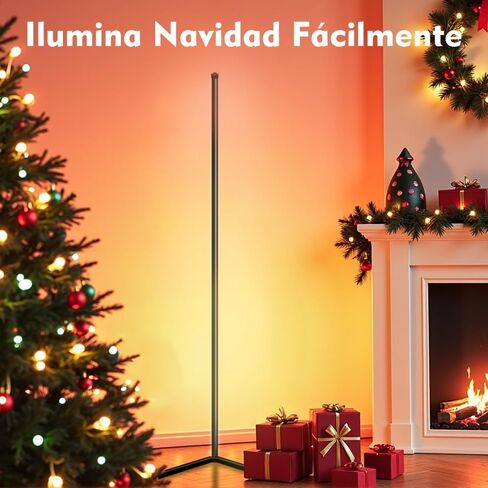 مصباح أرضي للزاوية YHW RGB، تطبيق ذكي وجهاز تحكم عن بعد، مزامنة الموسيقى الخفيفة المحيطة، مصباح LED مع 16 مليون لون لغرفة النوم، وغرفة الألعاب في غرفة المعيشة. in Kuwait