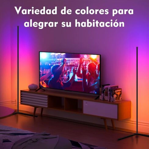 مصباح أرضي للزاوية YHW RGB، تطبيق ذكي وجهاز تحكم عن بعد، مزامنة الموسيقى الخفيفة المحيطة، مصباح LED مع 16 مليون لون لغرفة النوم، وغرفة الألعاب في غرفة المعيشة. in Kuwait