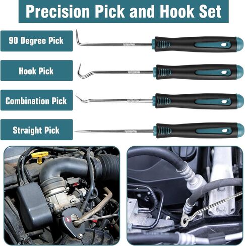 مجموعة أدوات إزالة الحواف التلقائية من Aleric مكونة من 9 قطع - أداة فك بلاستيكية لإزالة مشبك لوحة القيادة ولوحة الباب، ومزيل أدوات التثبيت، ومجموعة أدوات إزالة حواف السيارة مع خطاف دقيق ومجموعة اختيار للسيارات in Kuwait