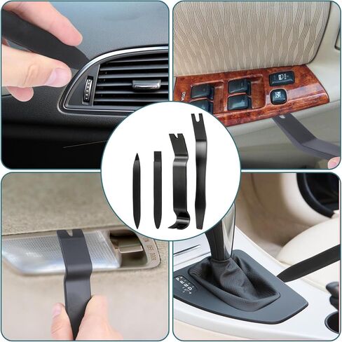 مجموعة أدوات إزالة الحواف التلقائية من Aleric مكونة من 9 قطع - أداة فك بلاستيكية لإزالة مشبك لوحة القيادة ولوحة الباب، ومزيل أدوات التثبيت، ومجموعة أدوات إزالة حواف السيارة مع خطاف دقيق ومجموعة اختيار للسيارات in Kuwait