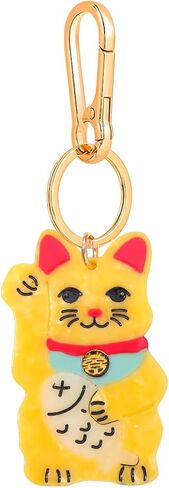 سلسلة مفاتيح Maneki Neko Lucky Cat اليابانية - حلقة مفاتيح ساحرة للحظ السعيد ومشبك حقيبة ملحق للمحفظة in Kuwait