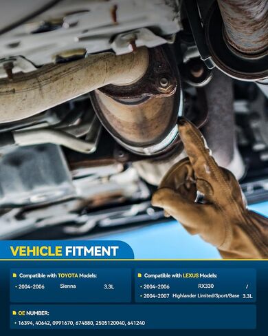 PHILTOP Front Right Catalytic Converter Kit Fit For 2004-2006 Sienna FWD OE Replace# 16394, 641290, 40374 Direct-Fit (EPA Compliant) in Saudi Arabia