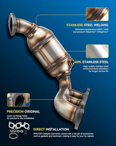 PHILTOP Front Right Catalytic Converter Kit Fit For 2004-2006 Sienna FWD OE Replace# 16394, 641290, 40374 Direct-Fit (EPA Compliant) in Saudi Arabia