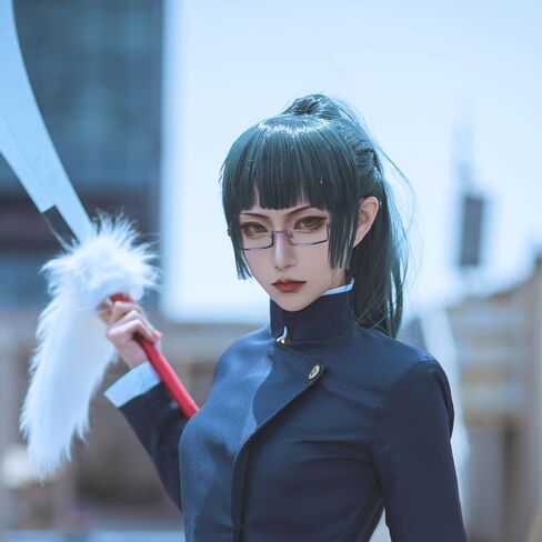 Zenin Maki Glasses Jujutsu Kais. Keychain Anime Toji Fushiguro Cosplay Weapon Chain Costume with Cartoon Character Stickers 14 pcs in Saudi Arabia