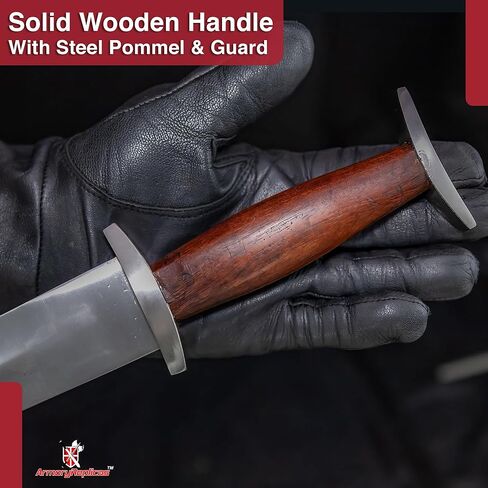 نسخة طبق الأصل من خنجر العصور الوسطى من Armory Replicas™ Knightly Sieghard من القرن الثالث عشر بمقبض من الخشب الصلب وشفرة تانغ الفولاذية الكاملة in Saudi Arabia
