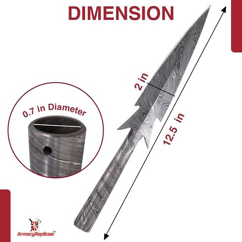 Armory Replicas™ رؤوس الرمح الفولاذية المصنوعة يدويًا من الفايكنج الدمشقي - مجموعة إعادة تمثيل تاريخية أصلية in Saudi Arabia