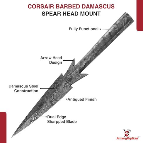 Armory Replicas™ رؤوس الرمح الفولاذية المصنوعة يدويًا من الفايكنج الدمشقي - مجموعة إعادة تمثيل تاريخية أصلية in Saudi Arabia