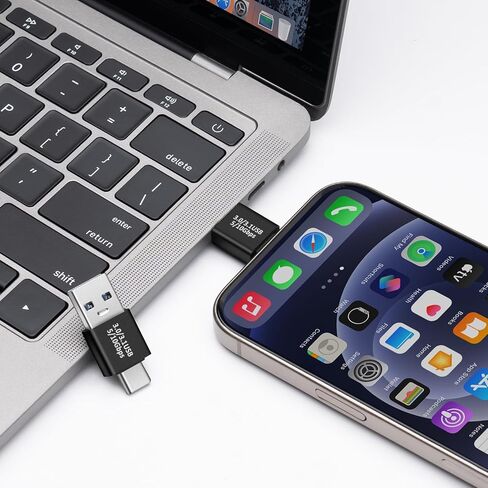 Adapter USB-C Male to USB Female 2 Pack，Electronic Adapter for OTG、Charging、Data Transfer and Extension Cables，Compatible with Phones,Computers,Keyboards,etc. in Saudi Arabia
