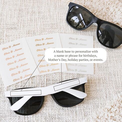 ModParty Black & White Sunglasses for DIY Wedding Favors (Set of 24) – Customizable Party Sunglasses for Guests – Personalized Label-Ready Shades for Bachelorette, Events, Gifting (EB3107NP) in Kuwait