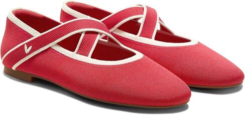 VIVAIA Nia Women’s Mary Jane Flats Shoe with Cross-Strap Style Almond Toe Comfortable Ballet Flats for Casual Daily Wear in Kuwait