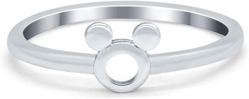 Blue Apple Co. Petite Dainty Mouse Ring Band Round 925 Sterling Silver in Saudi Arabia