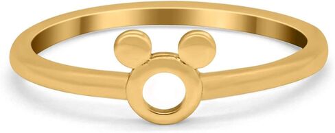 Blue Apple Co. Petite Dainty Mouse Ring Band Round 925 Sterling Silver in Saudi Arabia