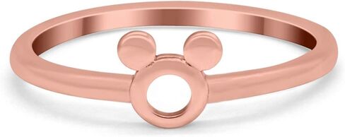 Blue Apple Co. Petite Dainty Mouse Ring Band Round 925 Sterling Silver in Saudi Arabia