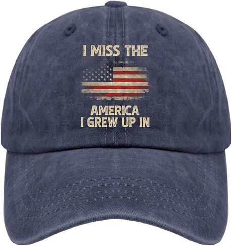 I Miss The America I Grew Up in Hats for Men Women & Save America hat & Loving America hat & Navy Blue Hats & Gifts Hat in Saudi Arabia
