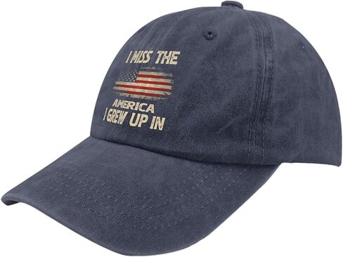I Miss The America I Grew Up in Hats for Men Women & Save America hat & Loving America hat & Navy Blue Hats & Gifts Hat in Saudi Arabia