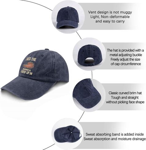 I Miss The America I Grew Up in Hats for Men Women & Save America hat & Loving America hat & Navy Blue Hats & Gifts Hat in Saudi Arabia