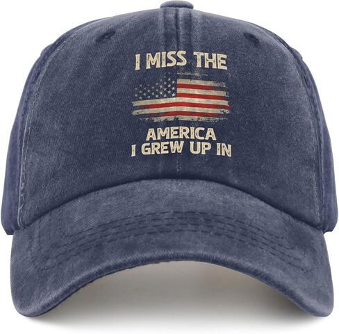 I Miss The America I Grew Up in Hats for Men Women & Save America hat & Loving America hat & Navy Blue Hats & Gifts Hat in Saudi Arabia