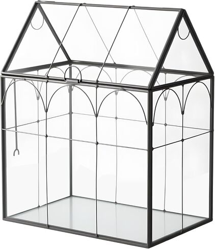 Greeting Card Storage Box for Wedding - Handmade, Arched Lid, Gold Clear Glass Card Holder for Wishing Well - Wedding Party Reception Decoration Storage, Large (Glass Box Only) in Kuwait