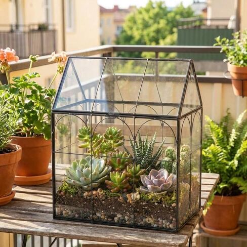 Greeting Card Storage Box for Wedding - Handmade, Arched Lid, Gold Clear Glass Card Holder for Wishing Well - Wedding Party Reception Decoration Storage, Large (Glass Box Only) in Kuwait