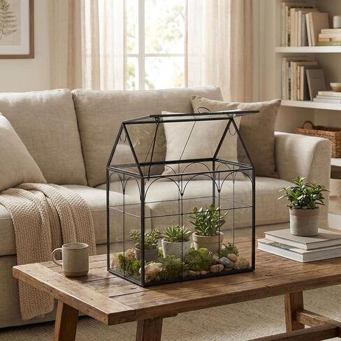 Greeting Card Storage Box for Wedding - Handmade, Arched Lid, Gold Clear Glass Card Holder for Wishing Well - Wedding Party Reception Decoration Storage, Large (Glass Box Only) in Kuwait