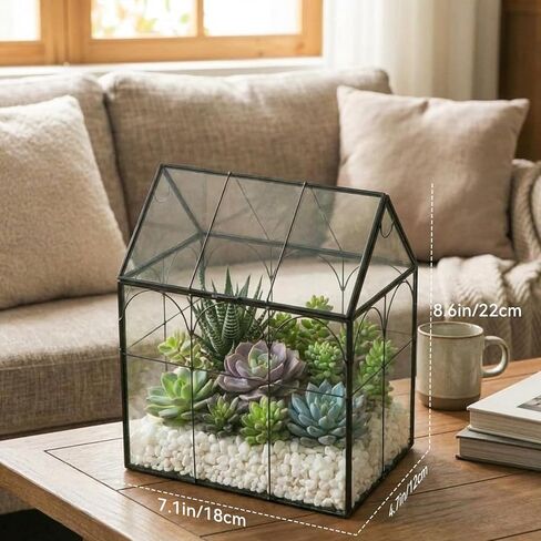 Greeting Card Storage Box for Wedding - Handmade, Arched Lid, Gold Clear Glass Card Holder for Wishing Well - Wedding Party Reception Decoration Storage, Large (Glass Box Only) in Kuwait