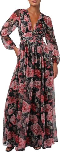 فستان نسائي طويل الأكمام مزين باللؤلؤ من Lulus، فستان طويل لحفلات الكوكتيل in Kuwait